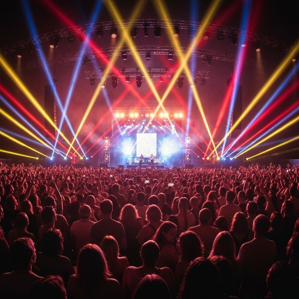 Concert crowd with lighting